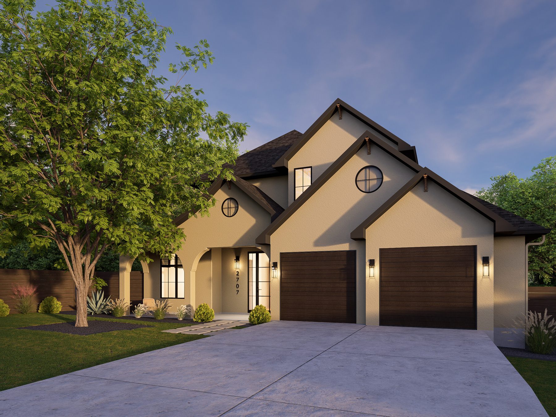 2707 White Horse Tr — Front Elevation Rendering